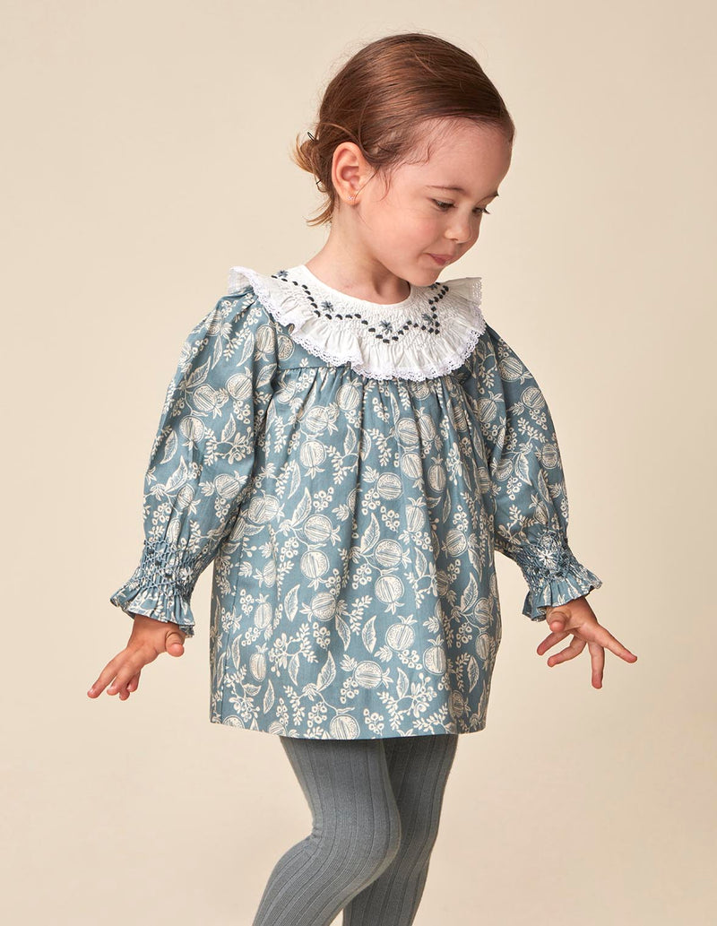 Vestido Cuello Nido De Abeja