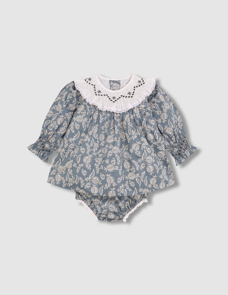 Vestido Cuello Nido De Abeja