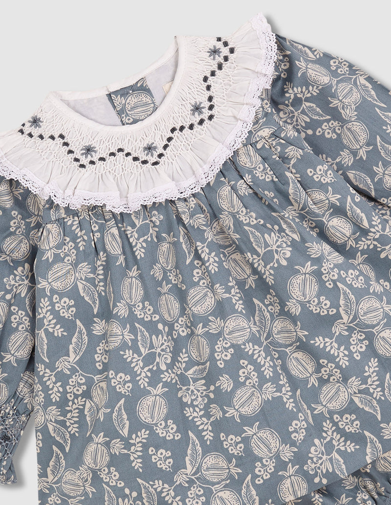 Vestido Cuello Nido De Abeja