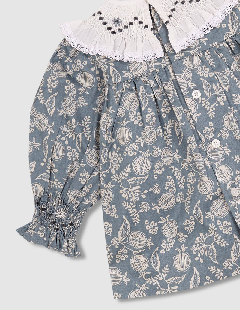 Vestido Cuello Nido De Abeja