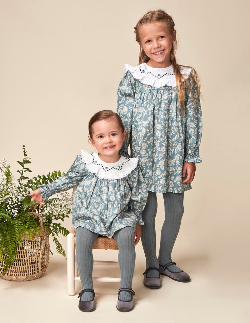 Vestido Cuello Nido De Abeja