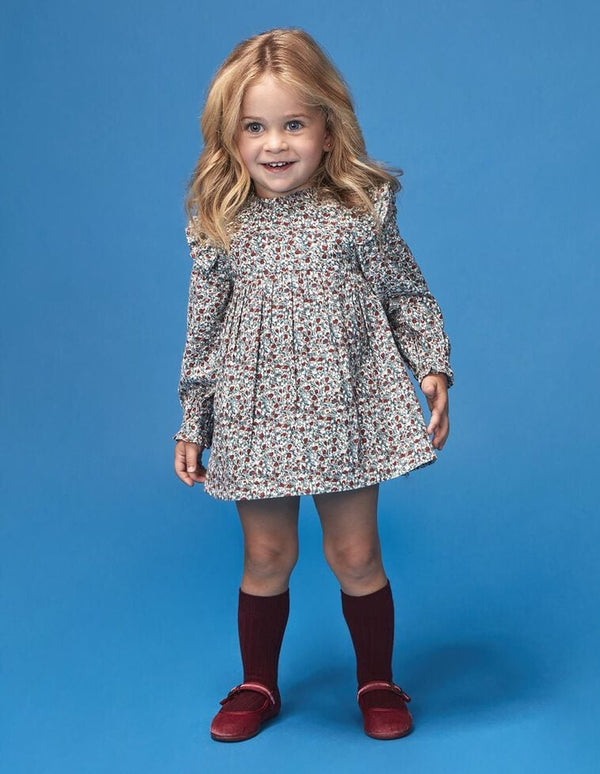 Vestido estampado de flores con volantes