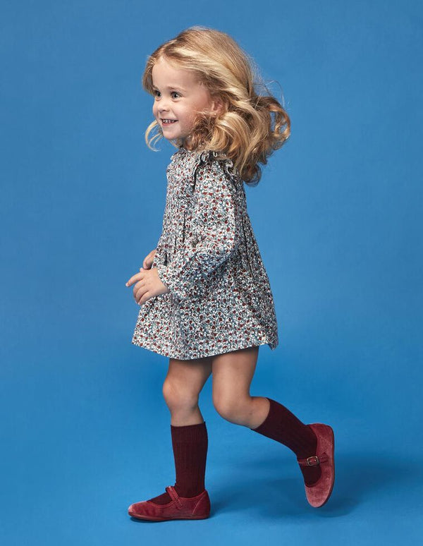 Vestido estampado de flores con volantes