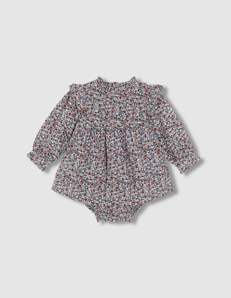 Vestido estampado de flores con volantes