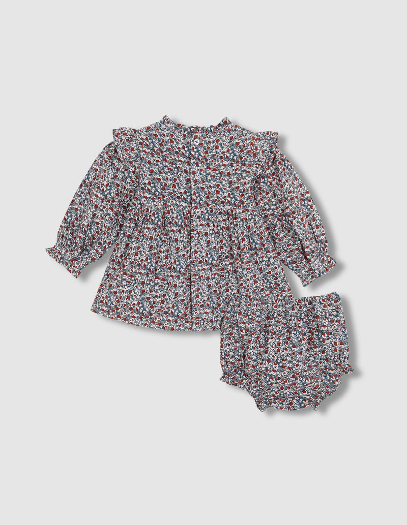 Vestido estampado de flores con volantes