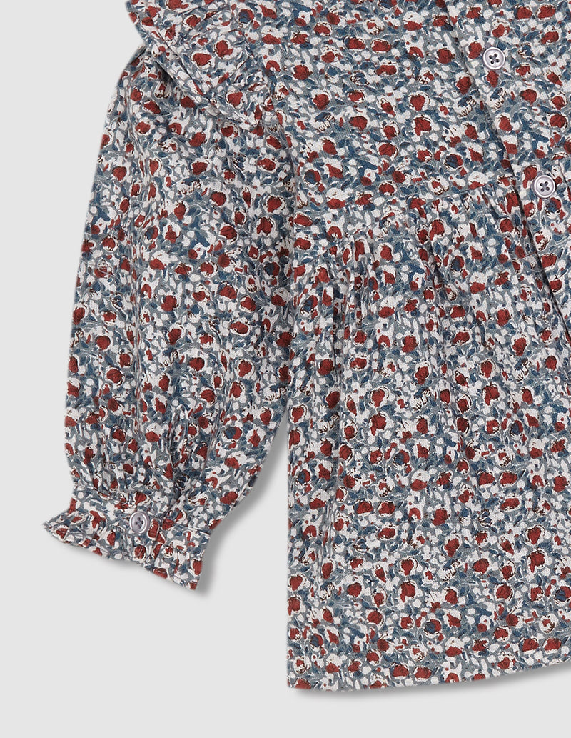 Vestido estampado de flores con volantes
