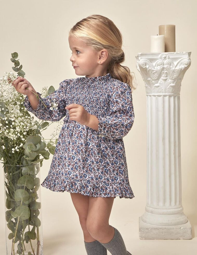Vestido estampado con openwork