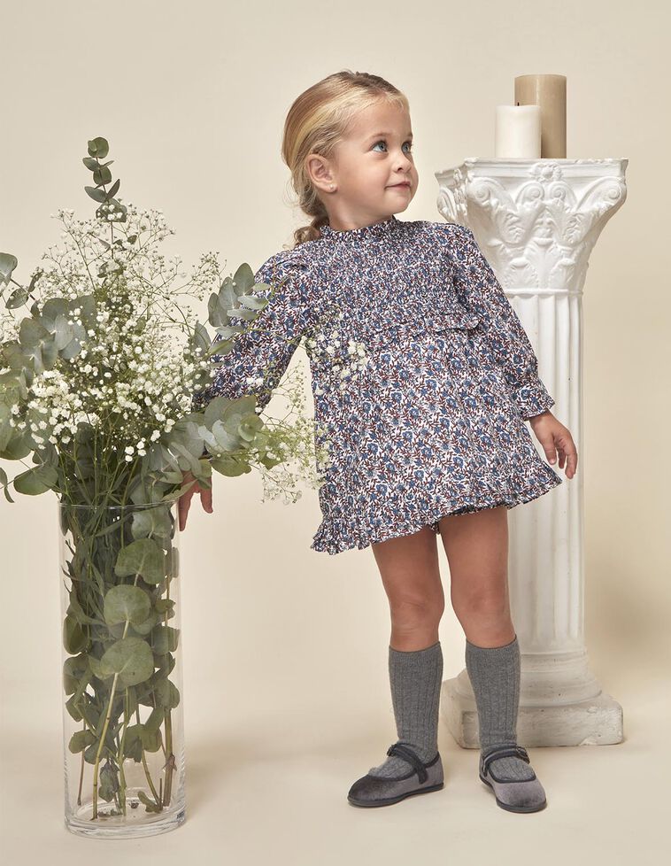 Vestido estampado con openwork