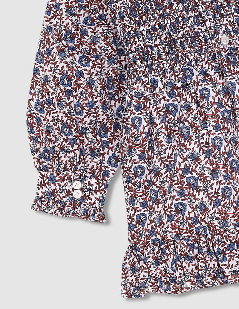 Vestido estampado con openwork
