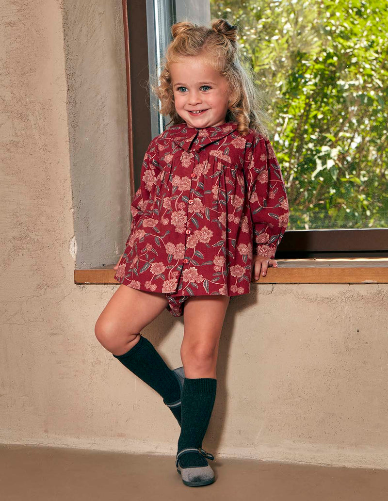 Vestido estampado flores cuello grande
