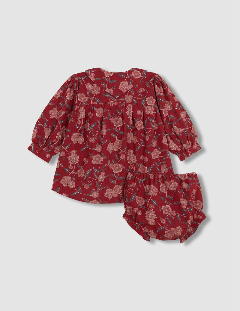 Vestido estampado flores cuello grande