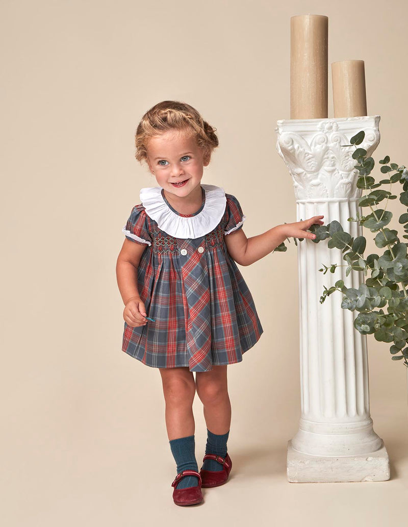 Vestido Cuadro Tartan Con Cubrepañal