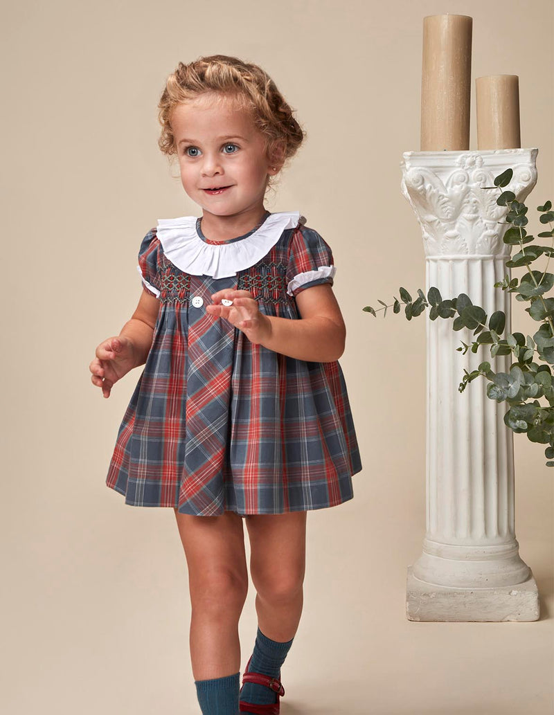 Vestido Cuadro Tartan Con Cubrepañal