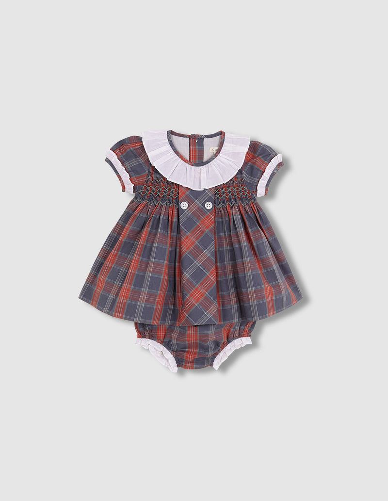 Vestido Cuadro Tartan Con Cubrepañal
