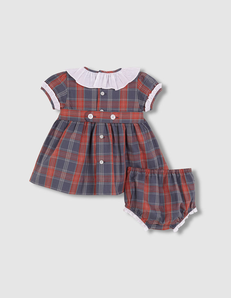 Vestido Cuadro Tartan Con Cubrepañal