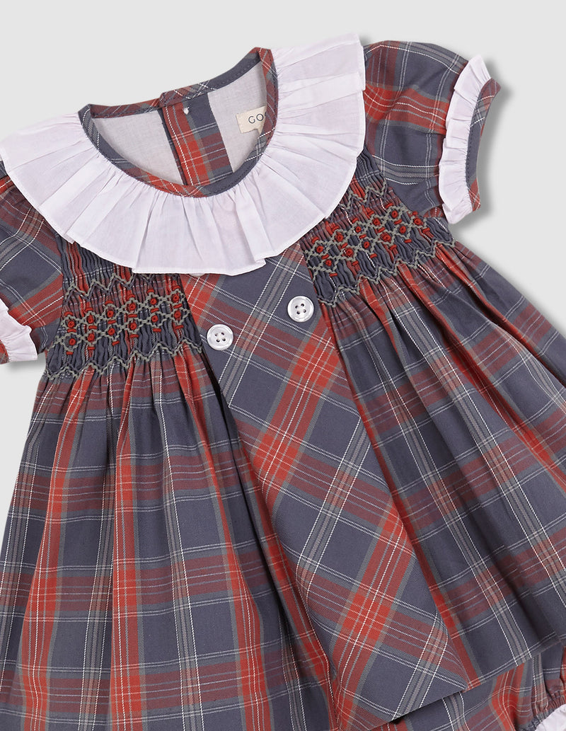 Vestido Cuadro Tartan Con Cubrepañal