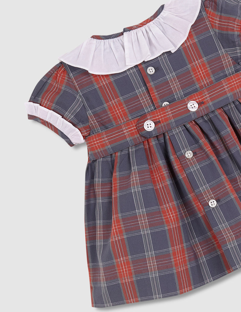 Vestido Cuadro Tartan Con Cubrepañal