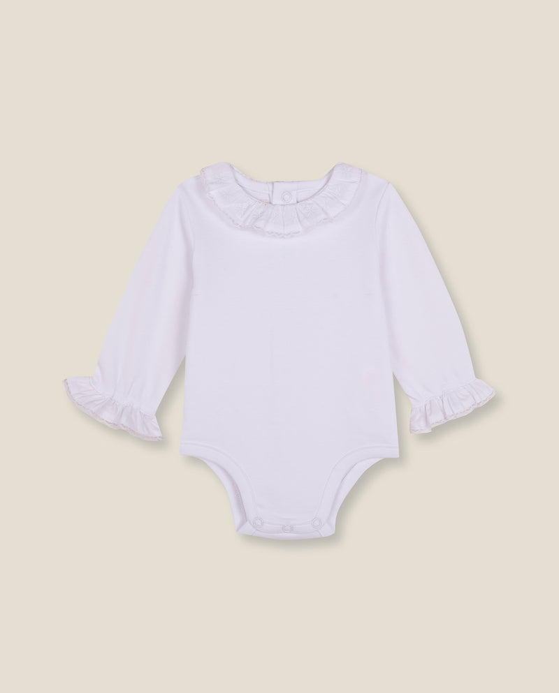 Body Manga Larga Cuello Volante