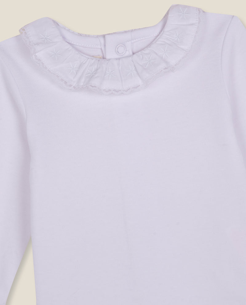 Body Manga Larga Cuello Volante