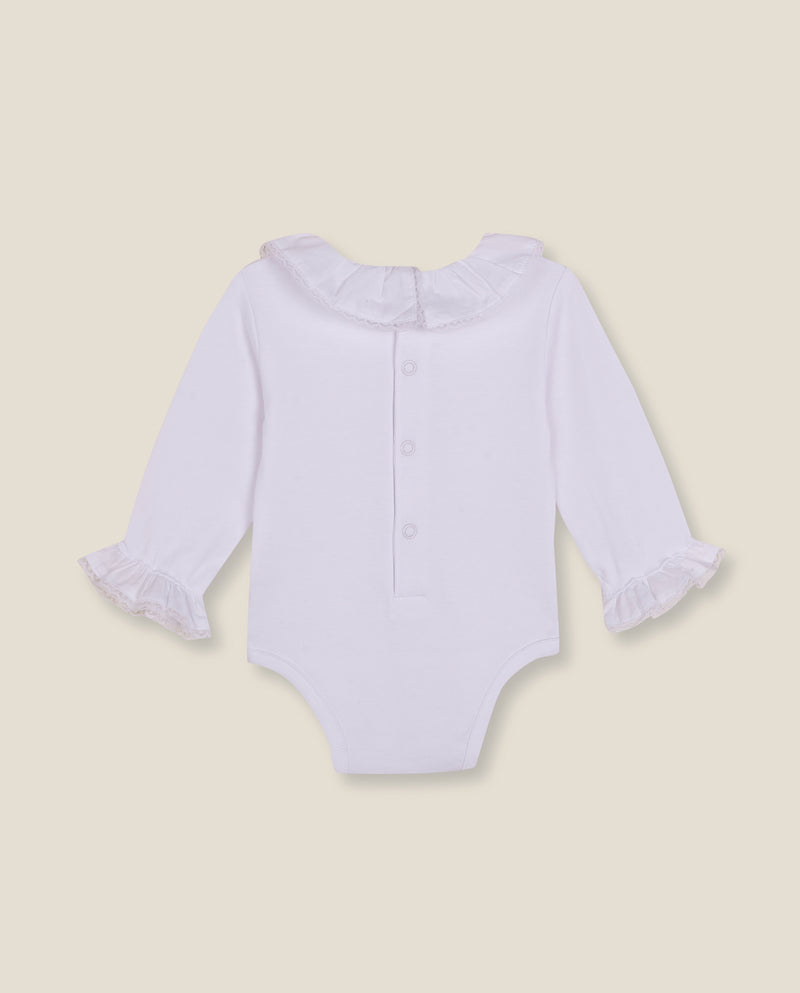 Body Manga Larga Cuello Volante