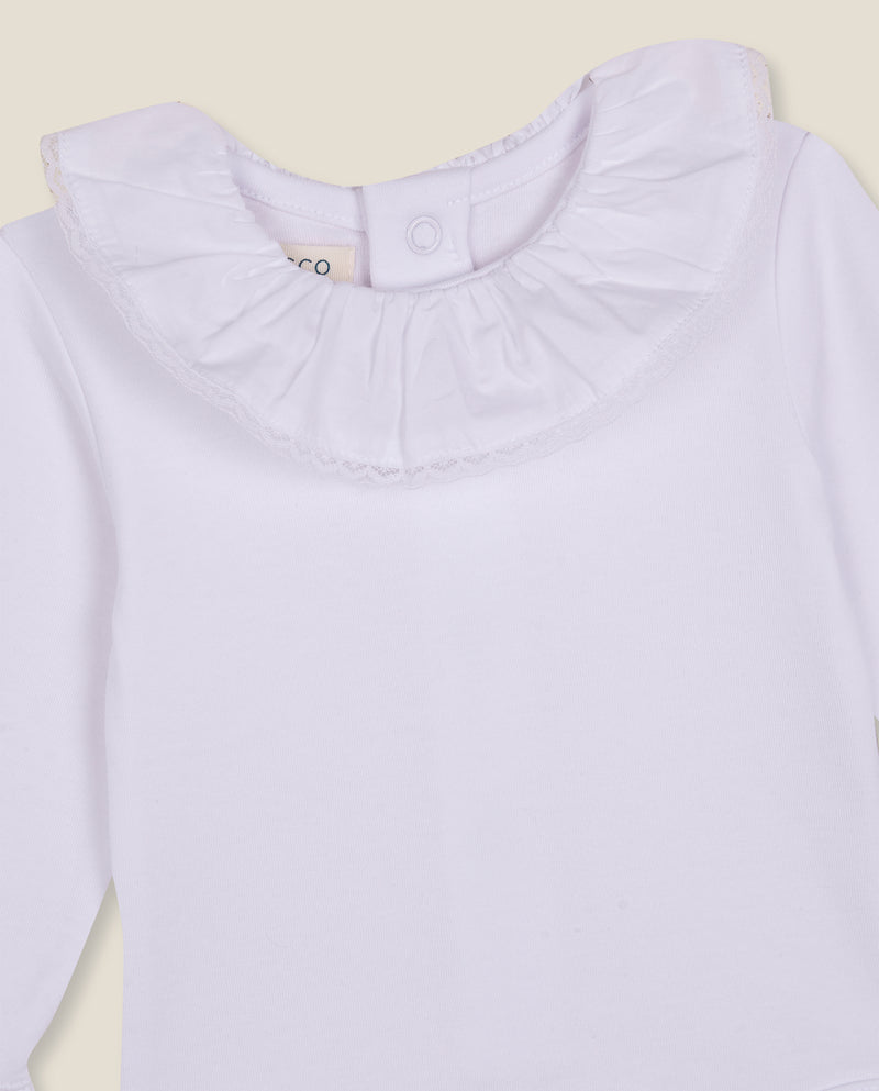 Body Manga Larga Cuello Volante