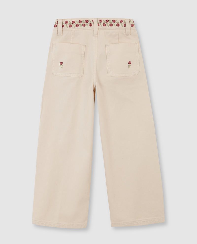 Pantalón Con Bordados