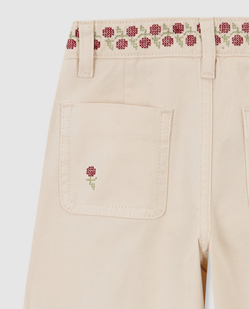 Pantalón Con Bordados