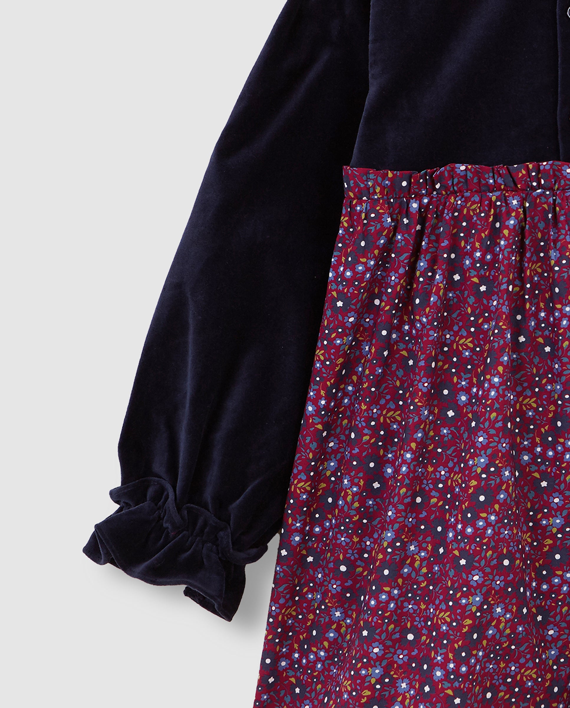 Vestido Terciopelo Y Estampado