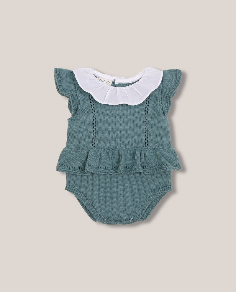Ranita de punto verde para bebe niña