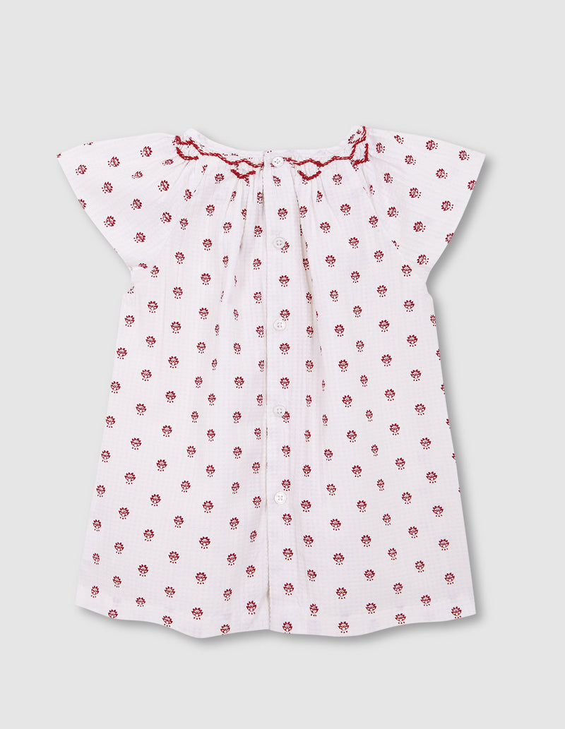 Blusa Nido De Abeja Estampada