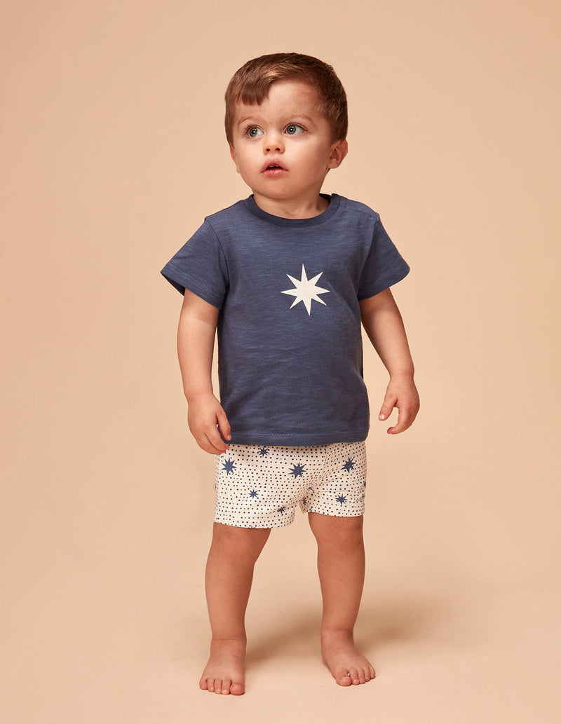 Camiseta Azul Con Estampado Estrella