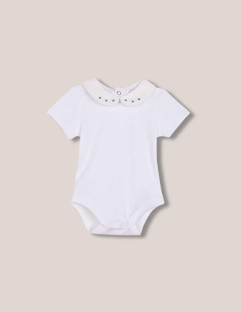 Body manga corta cuello peter pan