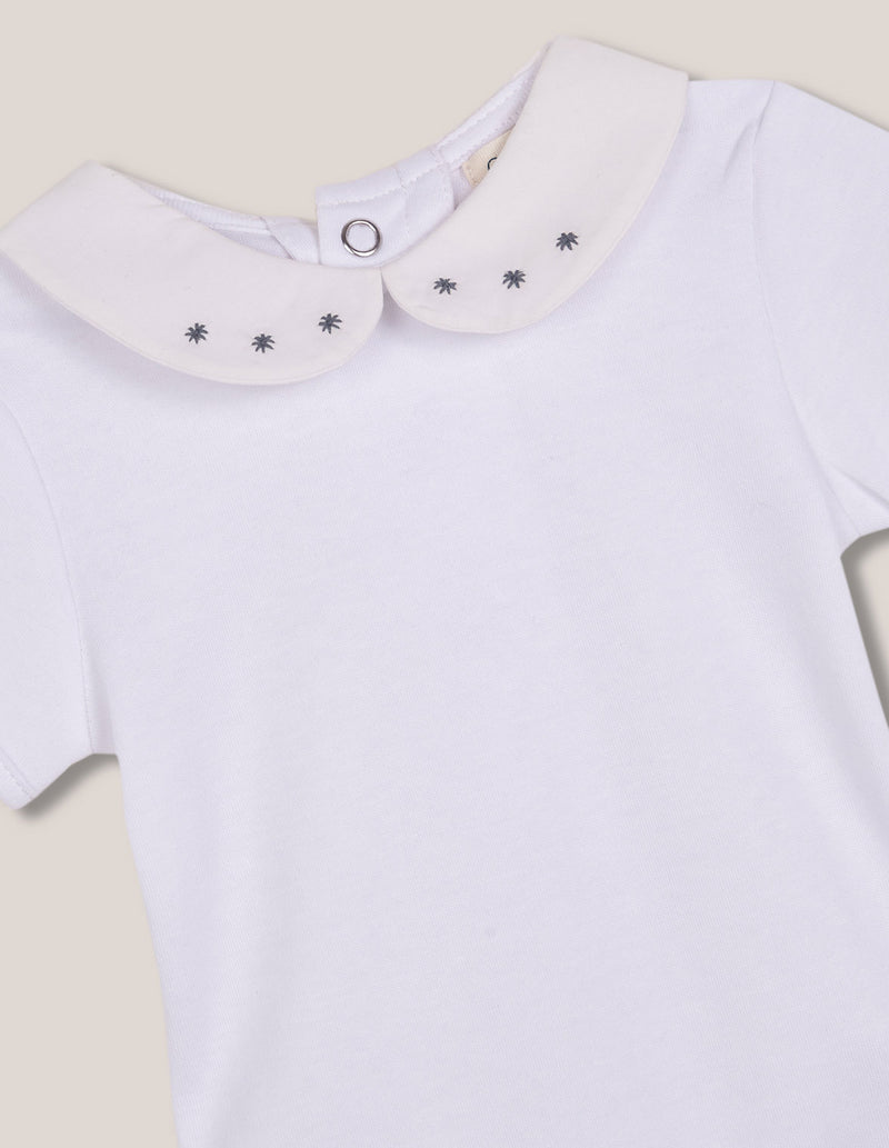 Body manga corta cuello peter pan