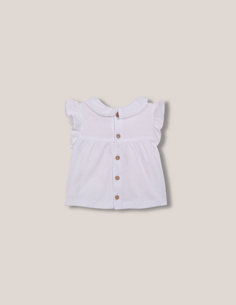 Camiseta con cuello volante