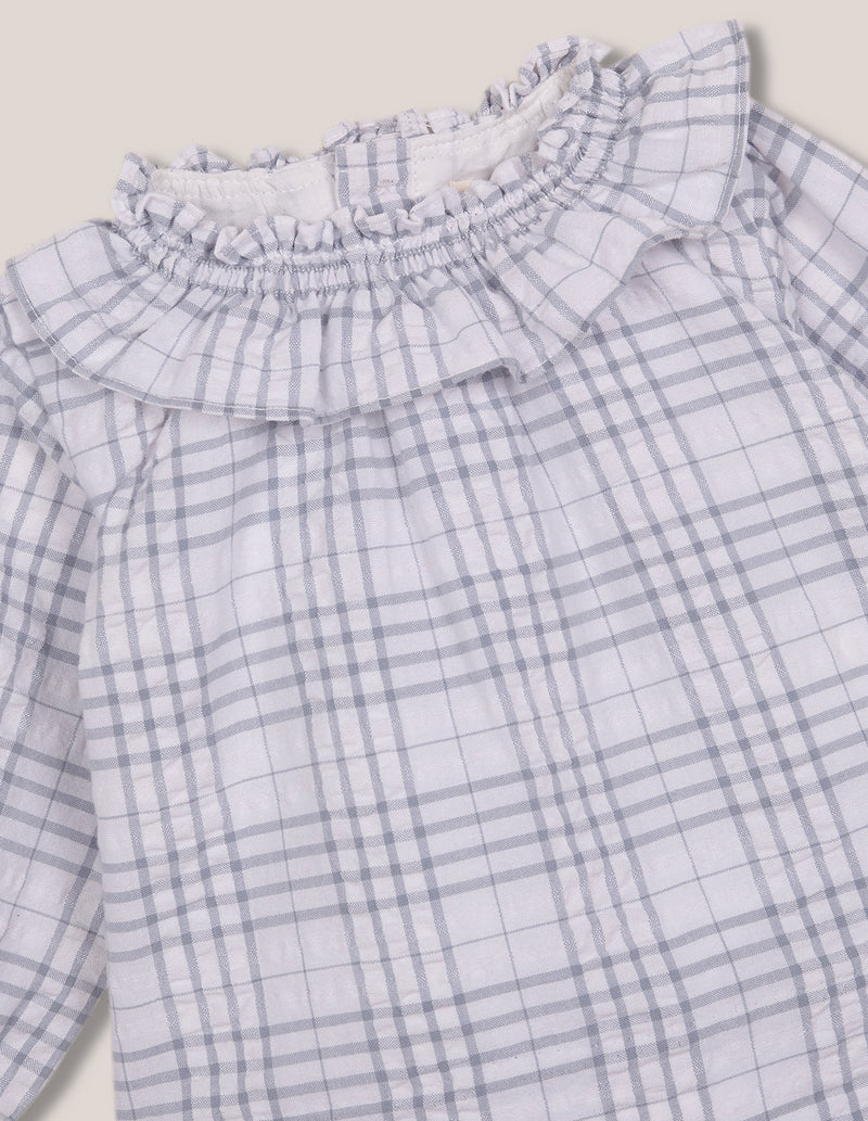 Vestido smock cuello volante