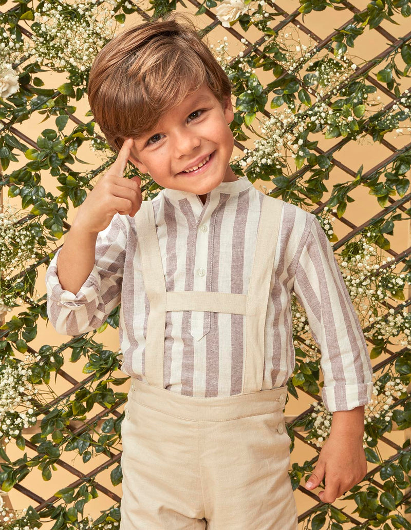 Camisa de lino de rayas