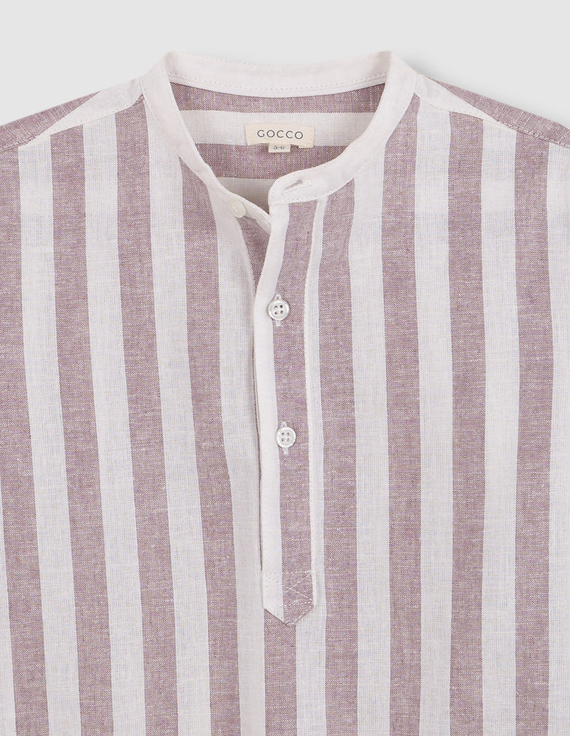Camisa de lino de rayas