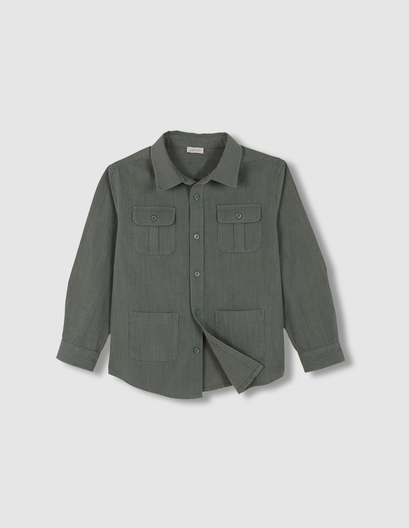 Camisa de cuadro bolsillos