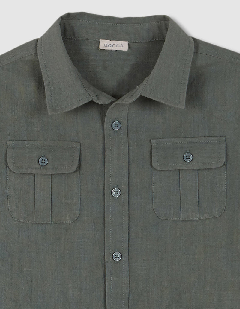 Camisa de cuadro bolsillos