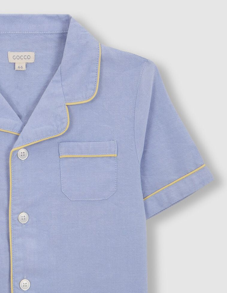 Pijama azul con vivo amarillos