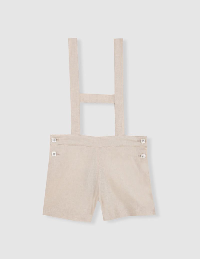 Pantalón corto de lino con tirantes