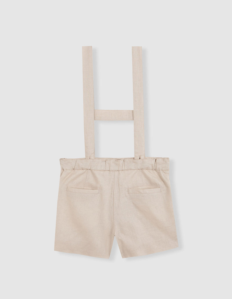 Pantalón corto de lino con tirantes