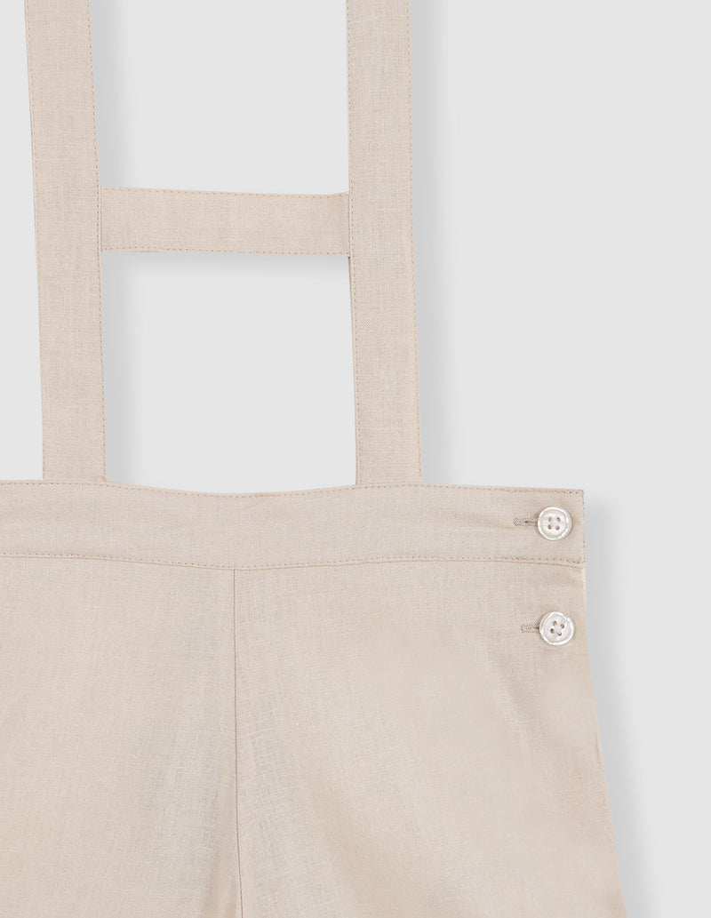 Pantalón corto de lino con tirantes