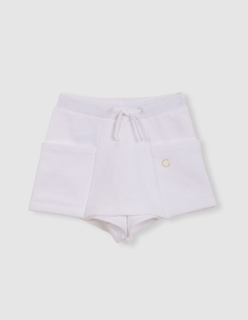 Falda pantalón felpa con contrastes