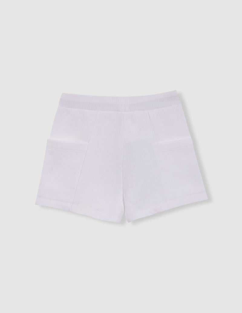 Falda pantalón felpa con contrastes