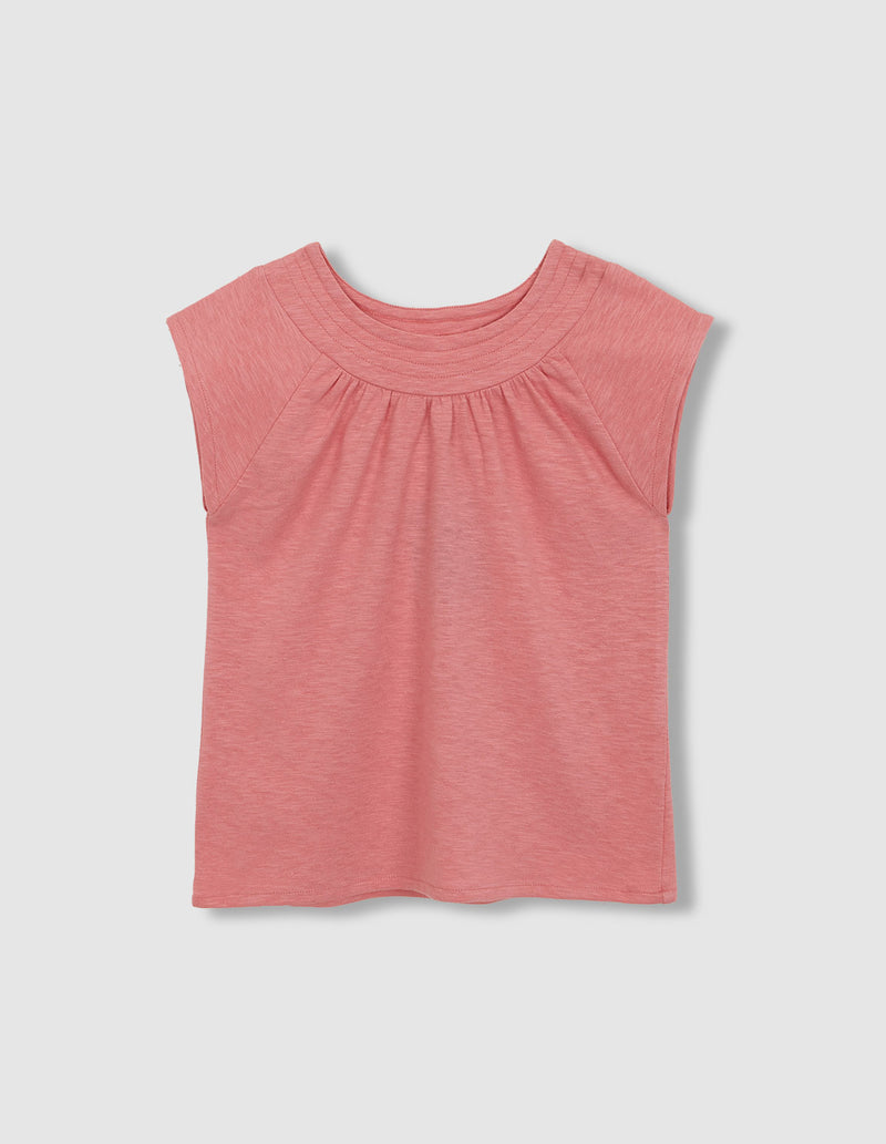 Blusa con pespuntes