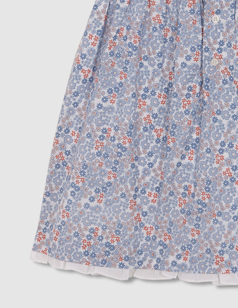 Vestido de florecitas con nido de abeja