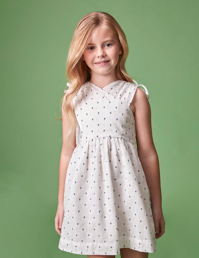 Vestido dobby cruzado