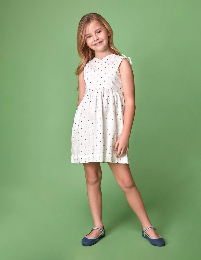 Vestido dobby cruzado