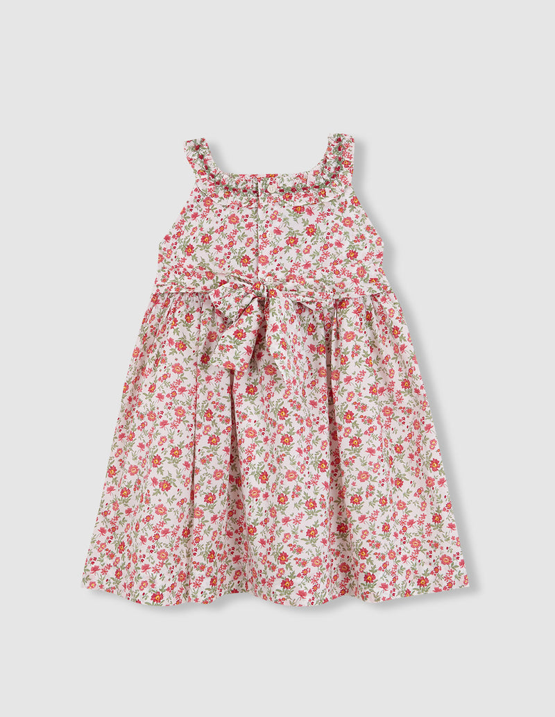Vestido de flores sin mangas con volante